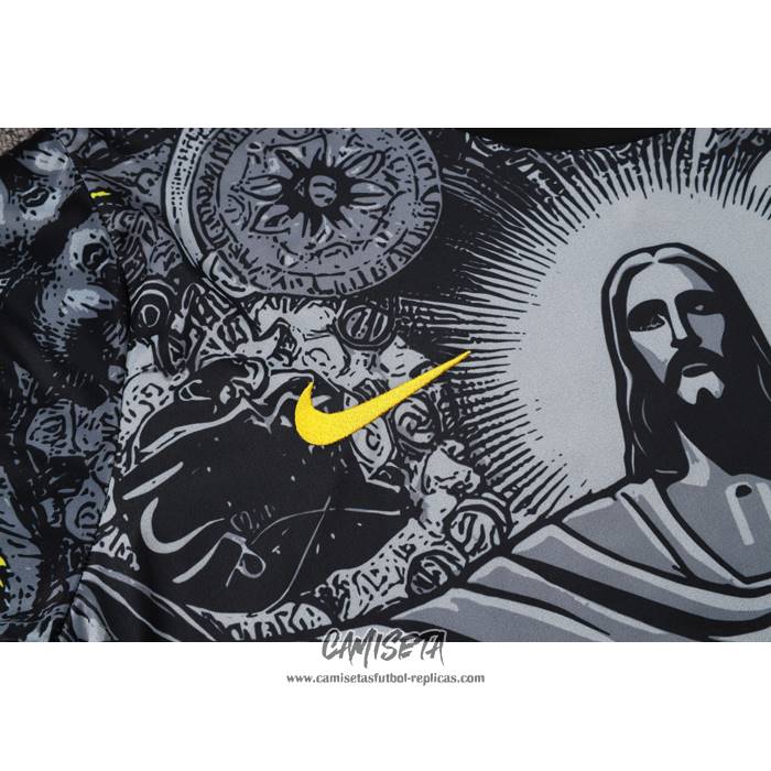 Chandal del Brasil Jesus 2024-2025 Manga Corta Negro - Pantalon Corto